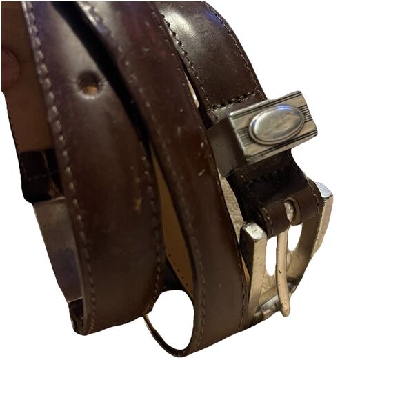 Vintage 90s Brighton Brown Belt Womens Silver Rectangular Concho Buckle Y2K SM main image 14